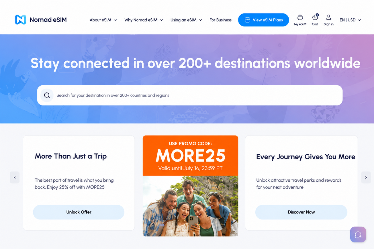 Nomad là nhà cung cấp eSIM được nhiều người lựa chọn